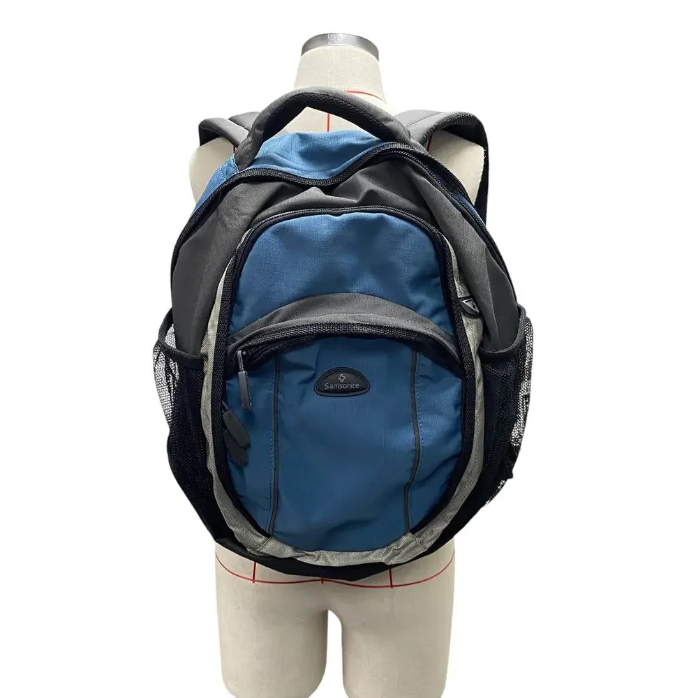 Samsonite Blue Grey Black Laptop Travel School Backpack